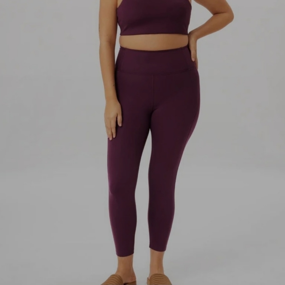 Girlfriend Collective Small Plum Compressive High Rise Leggings